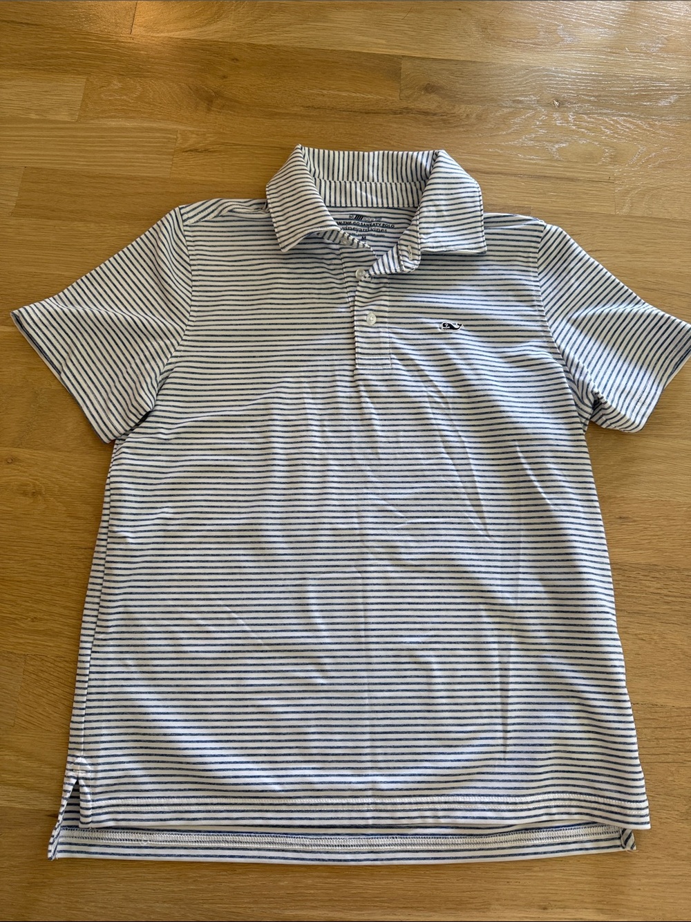 Vineyard Vines Boys' Navy and White Striped Polo